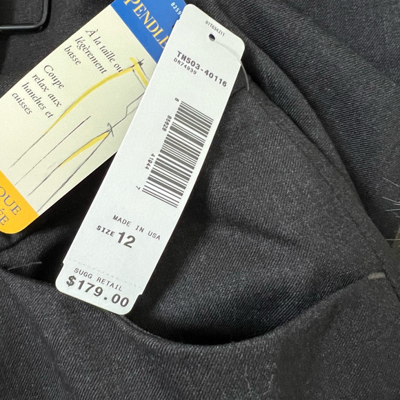Pendleton Womens Dress Career Pants Gray High Rise Pockets Wool Zip USA 12 New - Picture 9 of 10